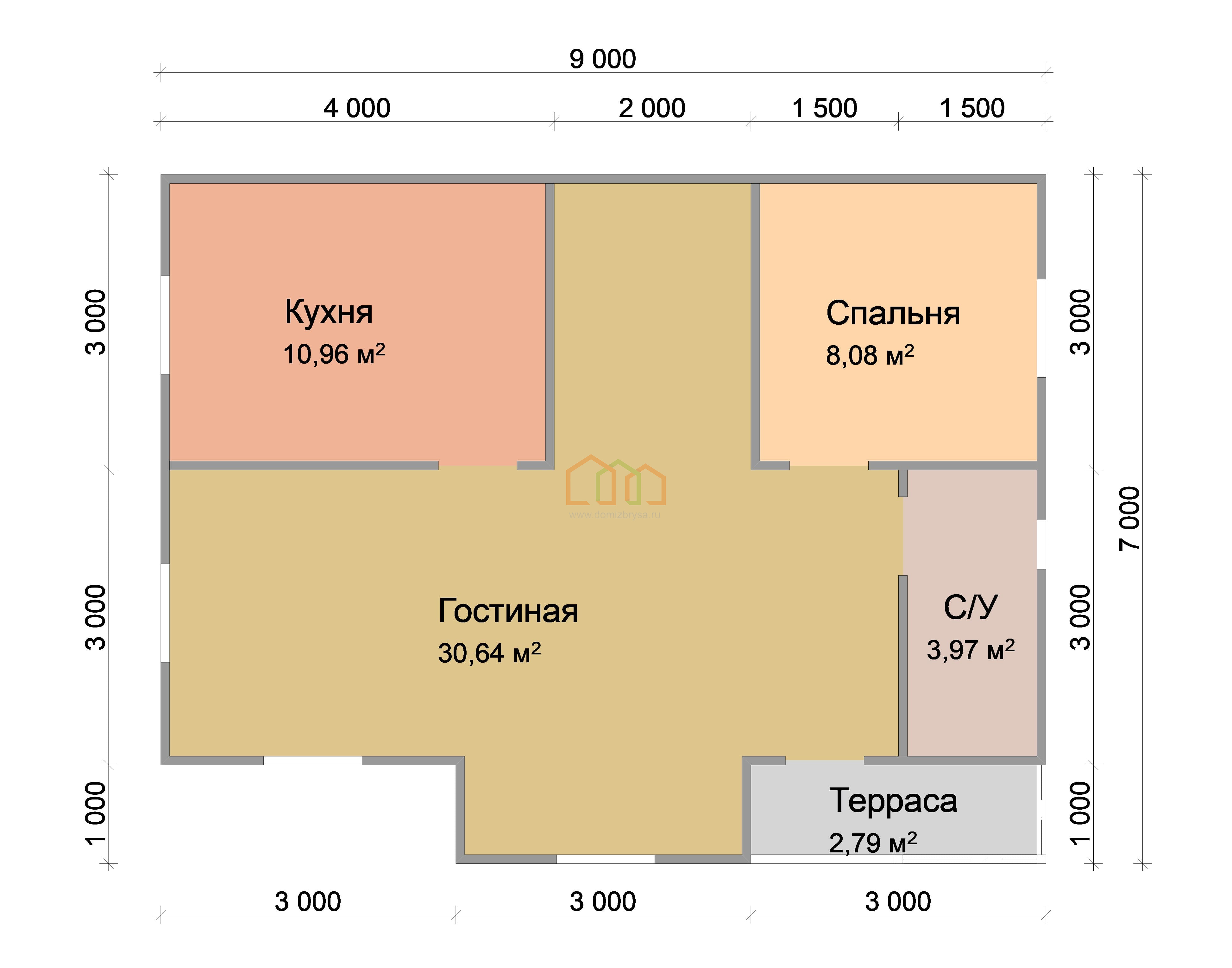 Каркасный дом без отделки 7,2х9 с мансардой - цена 949500 руб в  Новомосковске. Площадь: 107,7 м² с эркером